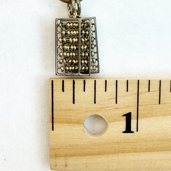 Bronze Abacus Pendant Italy 925 Necklace Vintage - Picture 12 of 13
